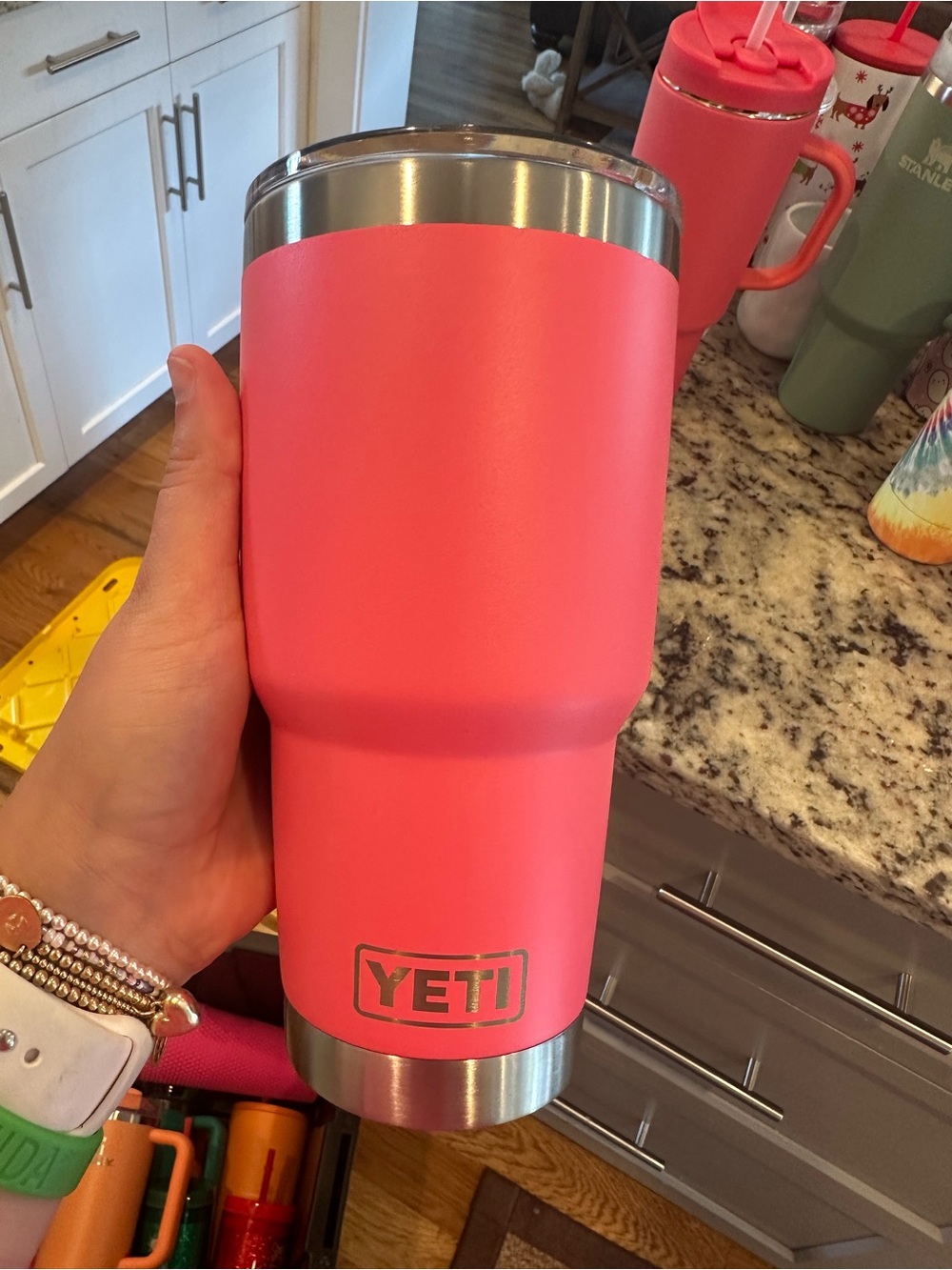 Yeti Pink Stainless Steel Tumbler - Insulated Travel Cup